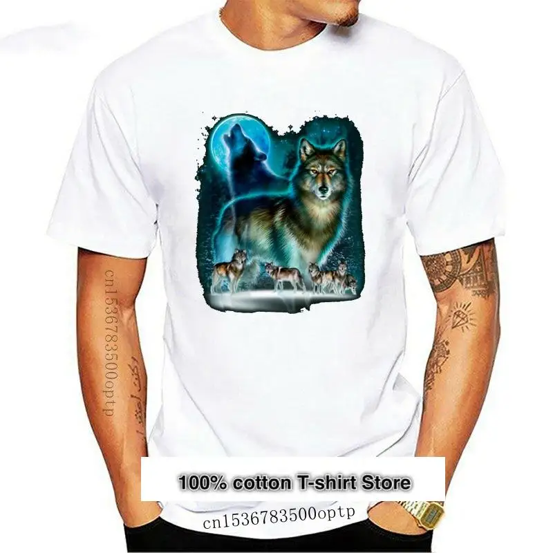 Camiseta de lobo aullante para mujer, ropa de talla grande, M-3Xl