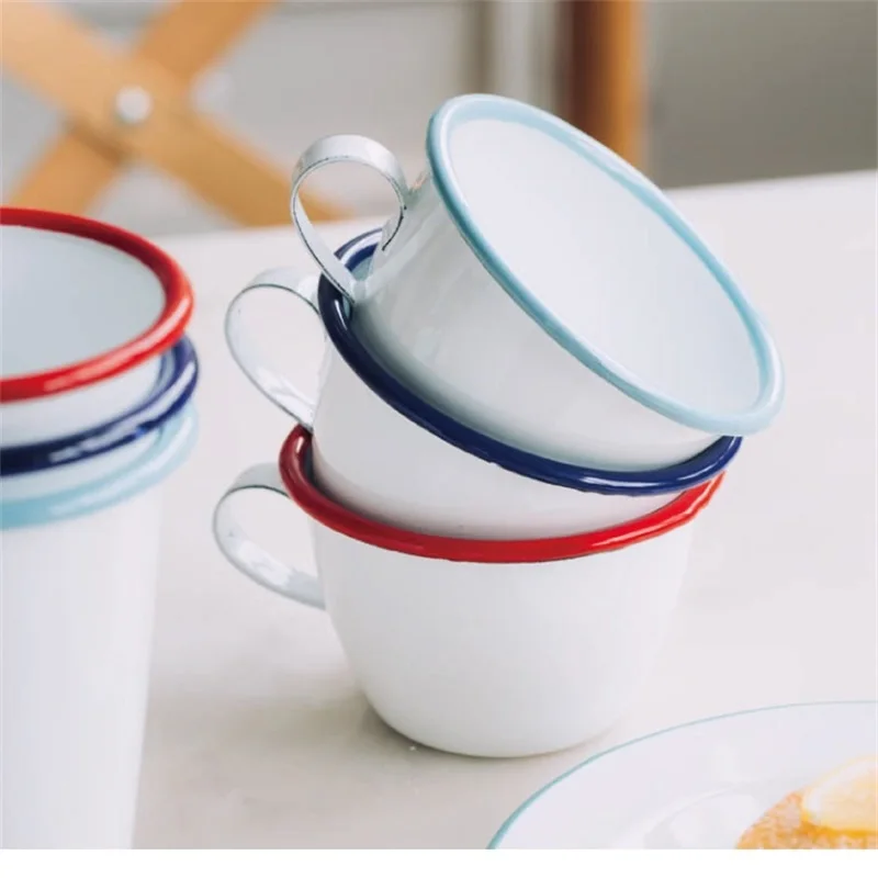 250 мл широкий диаметр эмалированная чайная чашка английский домашний