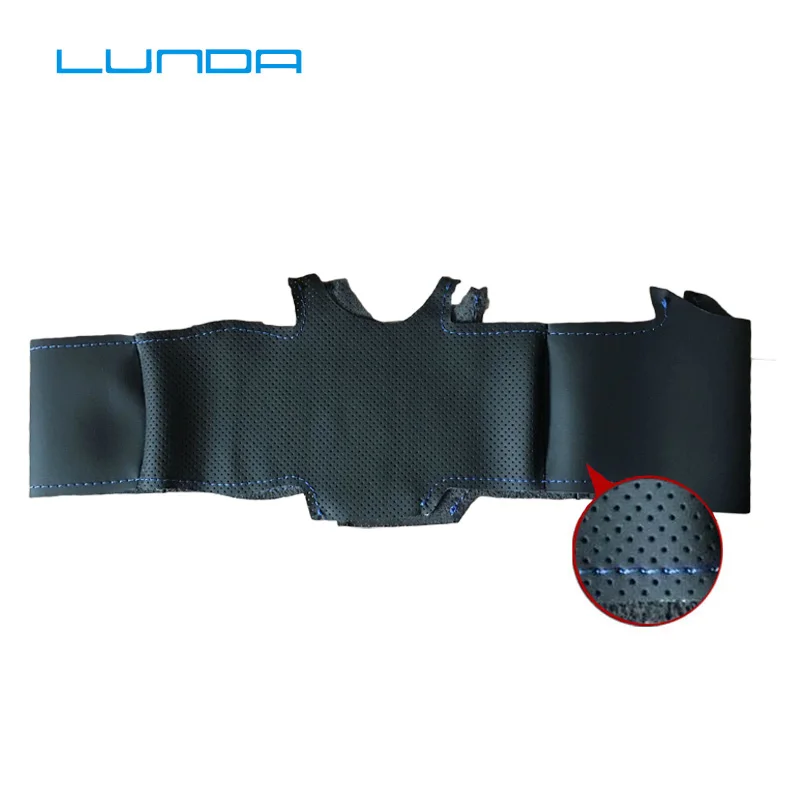 Housse de volant de voiture en cuir, cousue à la main, noir et rouge, pour Mitsubishi Lancer EX Outlander ASX Colt Pajero Sport