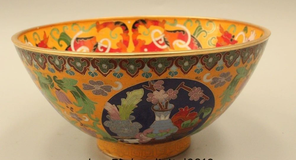 4 &quotмаркированный китайский из перегородчатой эмали бронзы 24 К золото