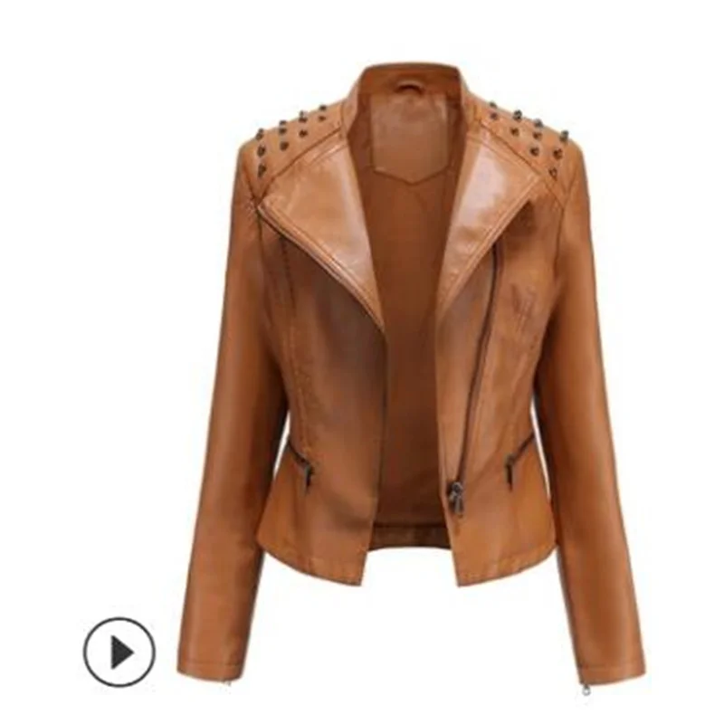 Women's leather jacketes slim thin ladies Motorcycle suit new spring fashion casaco autumn jaqueta abrigo chamarras para mujer