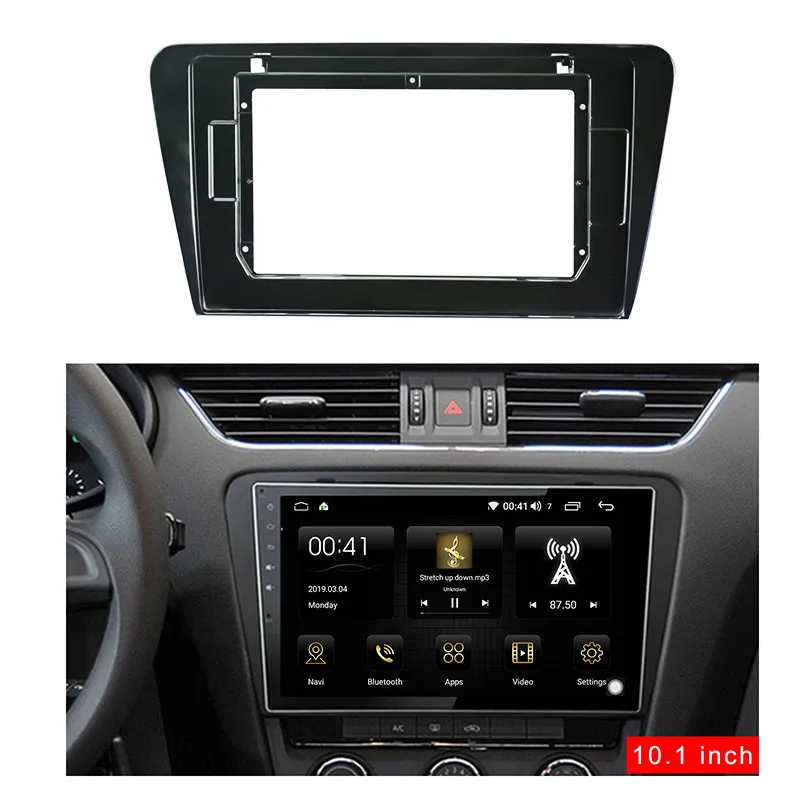 10 1 дюймовый комплект отделки автомобильной Fascia Для SKODA OCTAVIA 2014-2017 двойная Din dvd