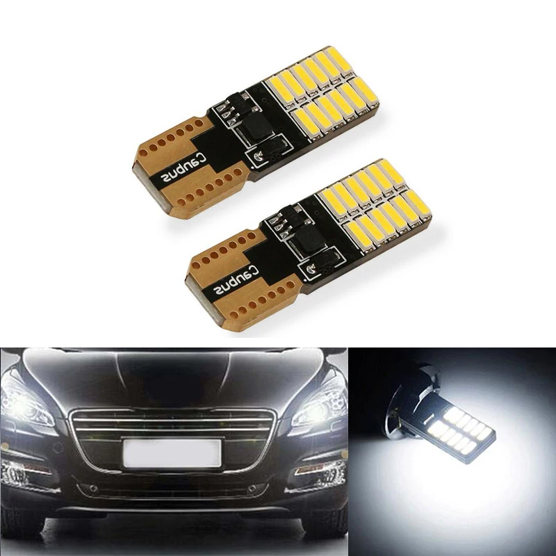 2x Шина CAN автомобиль светодиод T10 W5W 24 светодиодный габаритного фонаря для peugeot 307