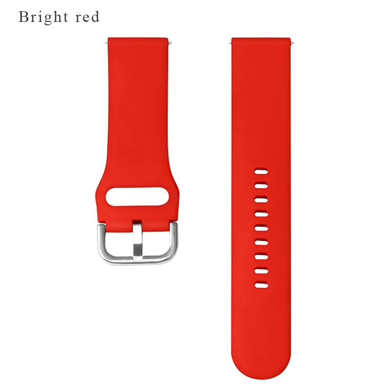 Red Силиконовый ремешок BOORUI для браслета Huami Amazfit Bip 20/22 мм для samsung Galaxy watch Active Band с модными цветами - Цвет: Red