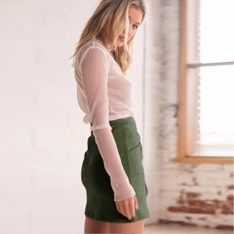 

Women's Skirt Sexy Pencil Skrits Women Bandage Suede Fabric Strap Slim Skirt Package Hip High Waist Short Skirt Cinghie da donna