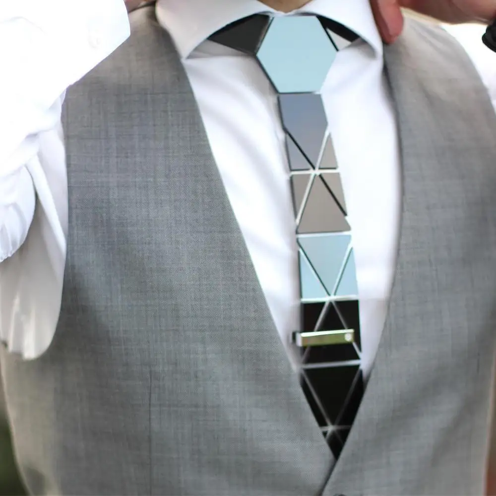 Черный зеркальный тонкий галстук в стиле s 13 стилей с классическим клетчатым