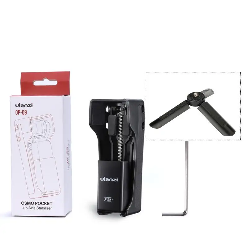 With Mini Tripod Ulanzi OP-9 4th Axi стабилизатор Ручка рукоятка для DJI OSMO Карманный складной Z Тип стабилизатор кронштейн OSMO карманные аксессуары - Цвет: With Mini Tripod