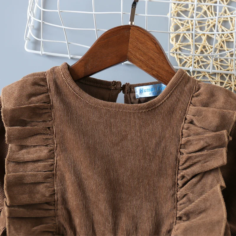 

Girls Dress Autumn Winter Kids Long Sleeve Corduroy A-Line Dresses For Girls Birthday Party Princess Dress Children Clothes 2-6Y