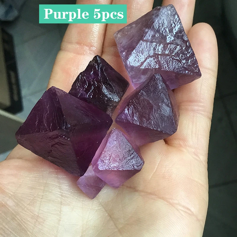 natural fluorite octahedron crystal crude specimen healing stone gemstone diy home desktop aquarium decorations jewelry making free global shipping