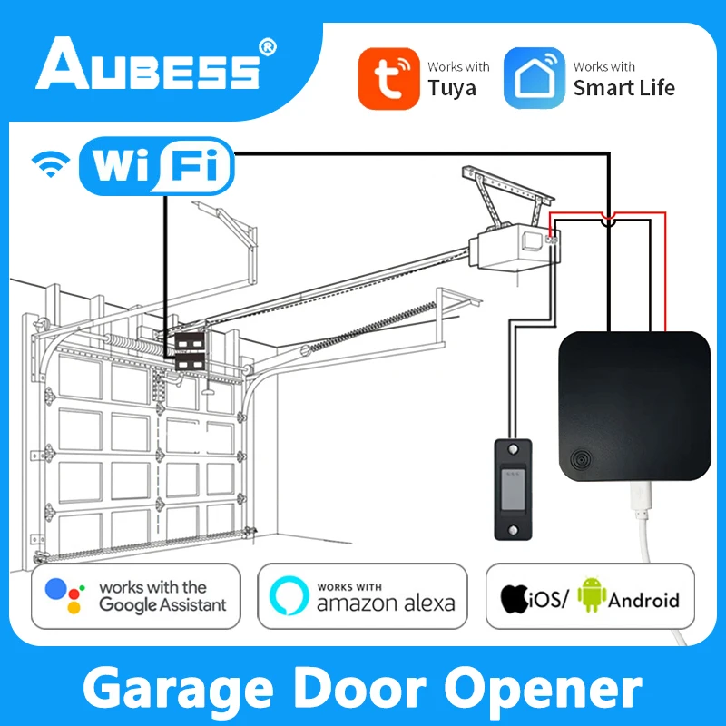 

Tuya Smart Life Garage Door Opener Controller Wifi Switch APP Control Voice Password Control Real Time Monitor For Alexa Google