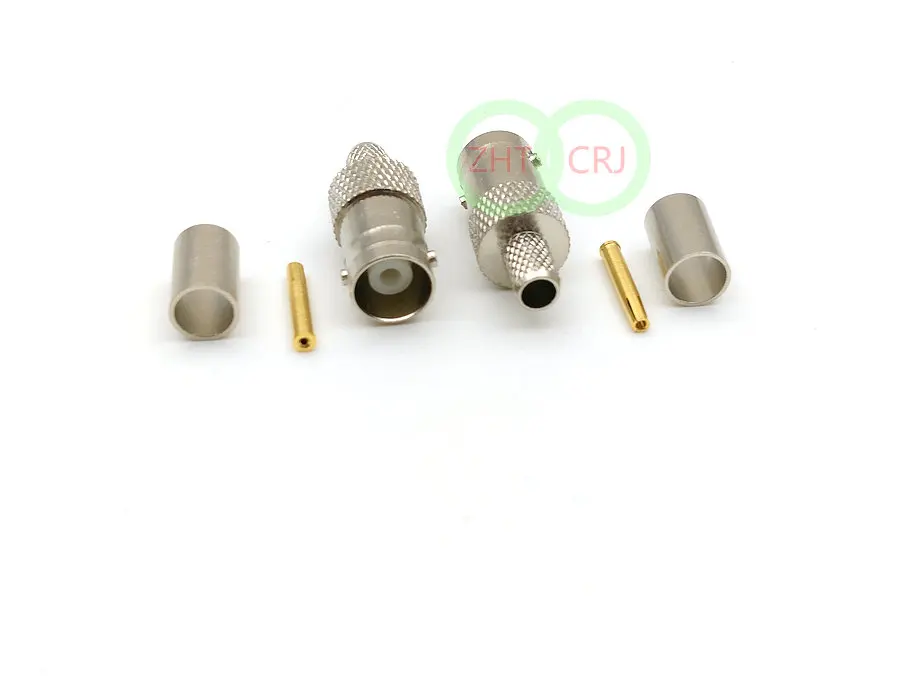 

50pcs COPPER BNC Female Crimp RF Coaxial Straight Connector for RG59 Cable CONNECTOR
