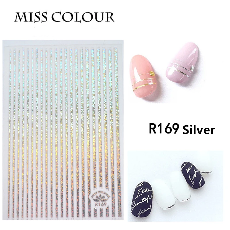 Супер тонкие самоклеющиеся 3D наклейки для ногтей слайдеры набор черно белые