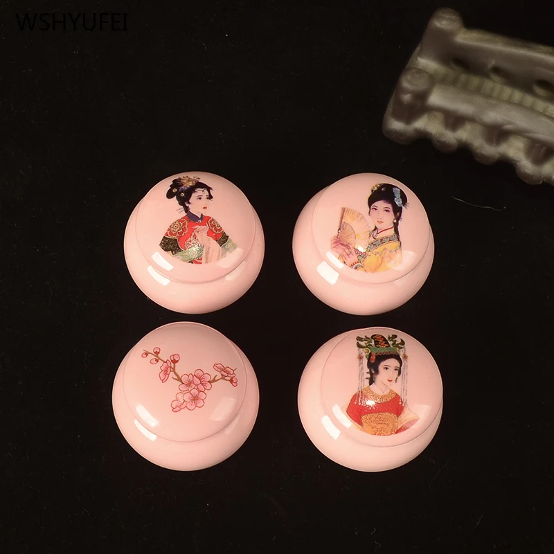 4 шт Мини плоский банка для меда печать керамический кувшин косметический уход за