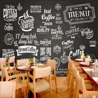 Ретро Кофейня алфавитов доска Фреска лучшие заваренные кофе обои 3D кафе ресторан Industical Декор обои 3D