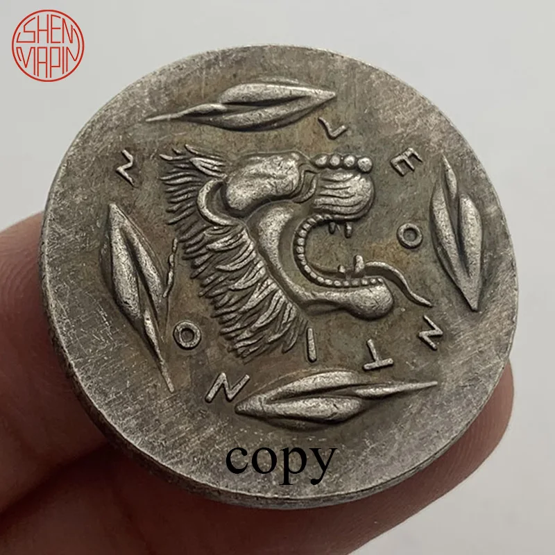 

Голова льва в греческой копия монеты древнегреческих и Медь коллекционные монеты Монетка Хобо Никель монета