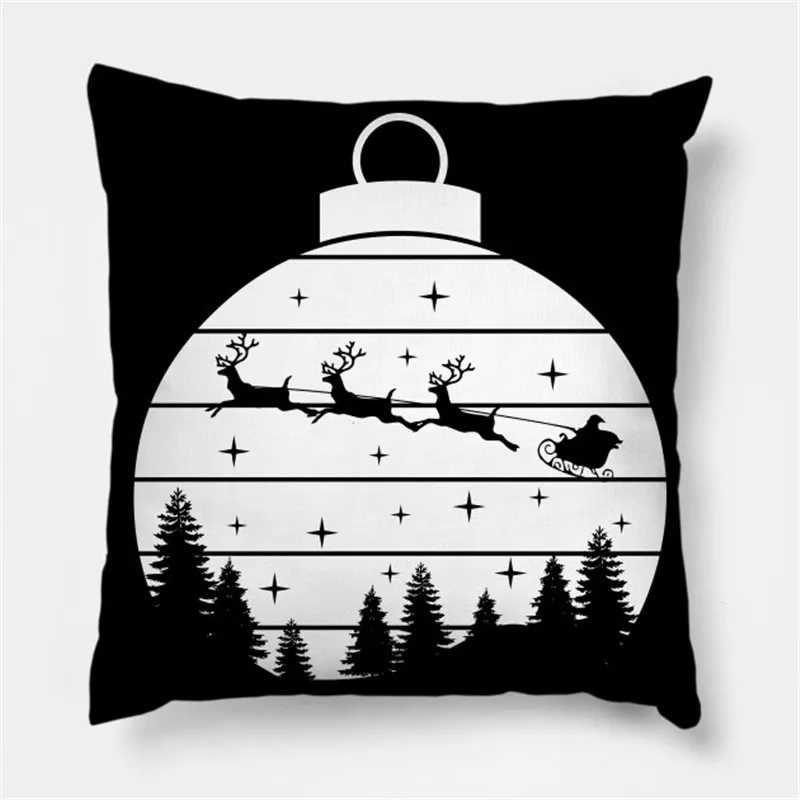 

Christmas Ball Santa Reindeer Forest Cartoon Christmas Pillowcase 2021 Decor for Home Merry Christmas Ornament Navidad Xmas Gift