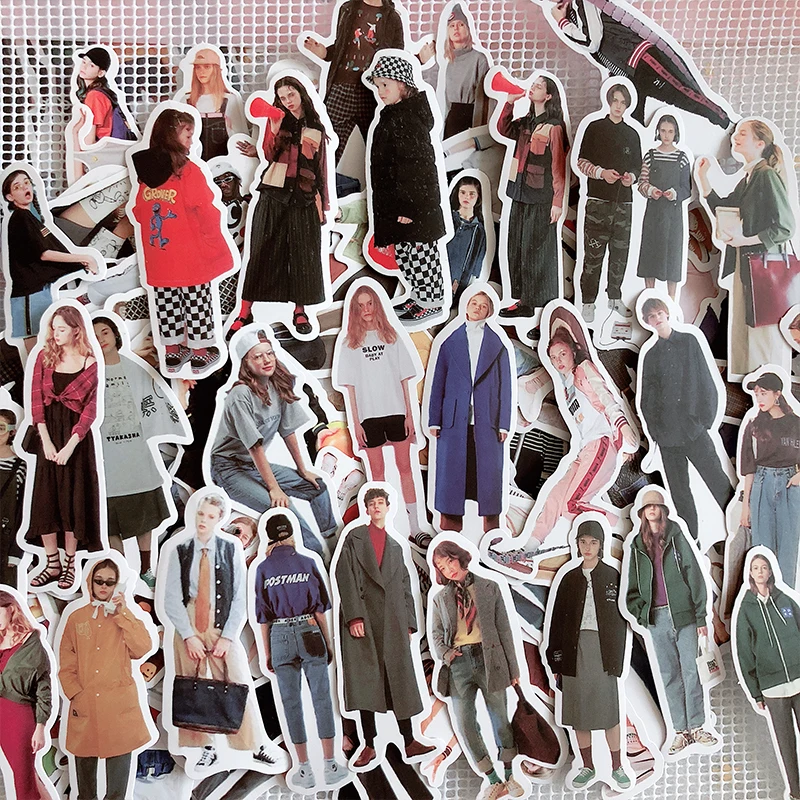 Симпатичная наклейка для журнала и девушки основание скрапбукинга коллаж