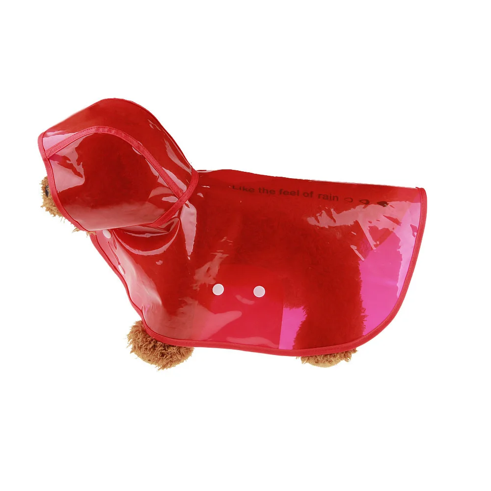 

Transparent waterproof raincoat, poncho hooded clothes for pet, five colors for dogs to choose