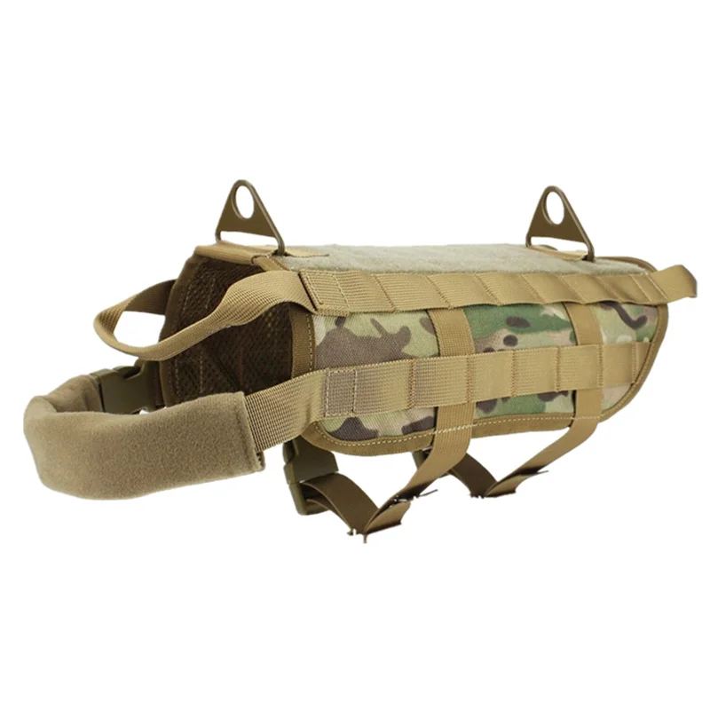 Tactical Military Dog Training Vest Molle Hunting Nylon k9 Service Harness with Handle Clothes for Hiking Outdoor | Спорт и