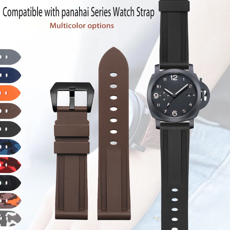 Ремешок силиконовый для наручных часов резиновый браслет Panerai игла ремня 22 мм 24 26