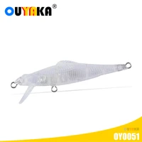 winter fishing accessories blank unpainted lure minnow isca artificial weights 3 7g 69mm floating abs bait wobblers pike leurre