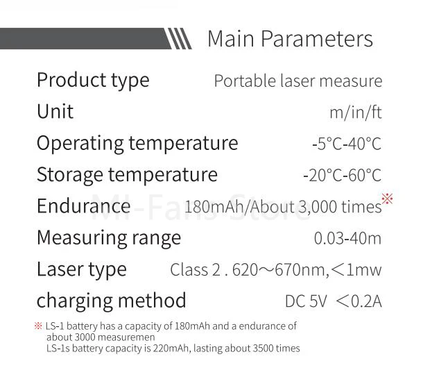 В Xiaomi Duka 40 м лазерный дальномер LS-P USB флэш зарядка дальномер высокая точность измерения дальномер