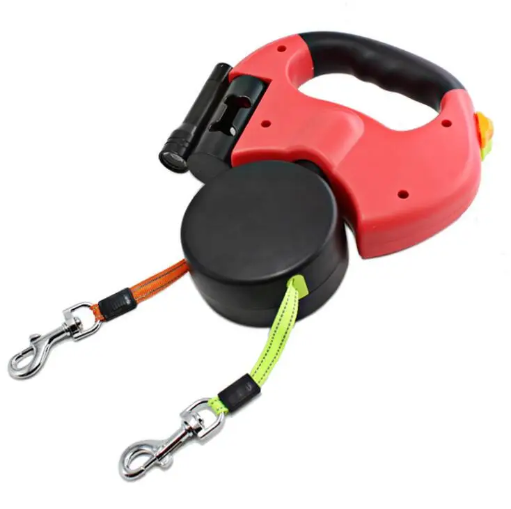 

dual doggie retractable leash Rope Zero Tangle Walk For Two Dog Walk The Dog Adjustable Pet Leash Pet Supplies