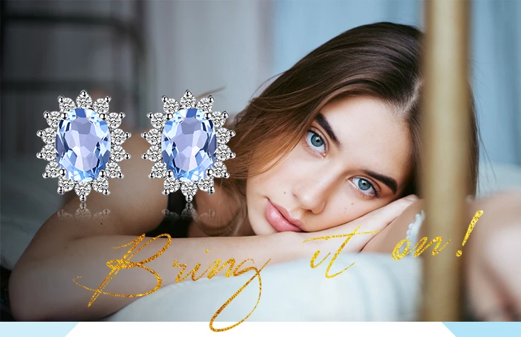 JewelryPalace Натуральный топаз Серьги с драгоценными камнями Стад Подлинная 925 пробы серебряные ювелирные изделия Шарм подарок для девочек