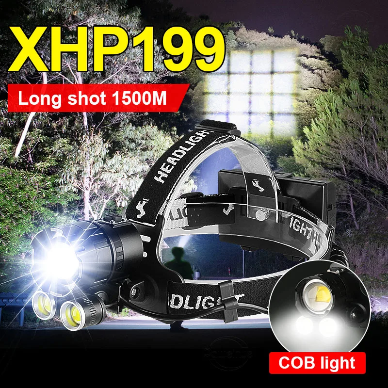 

Newest XHP199 Most Powerful Led Headlamp XHP160 XHP90 Usb Rechargeable High Power Head Torch Headlight 18650 Fishing Head Lamp