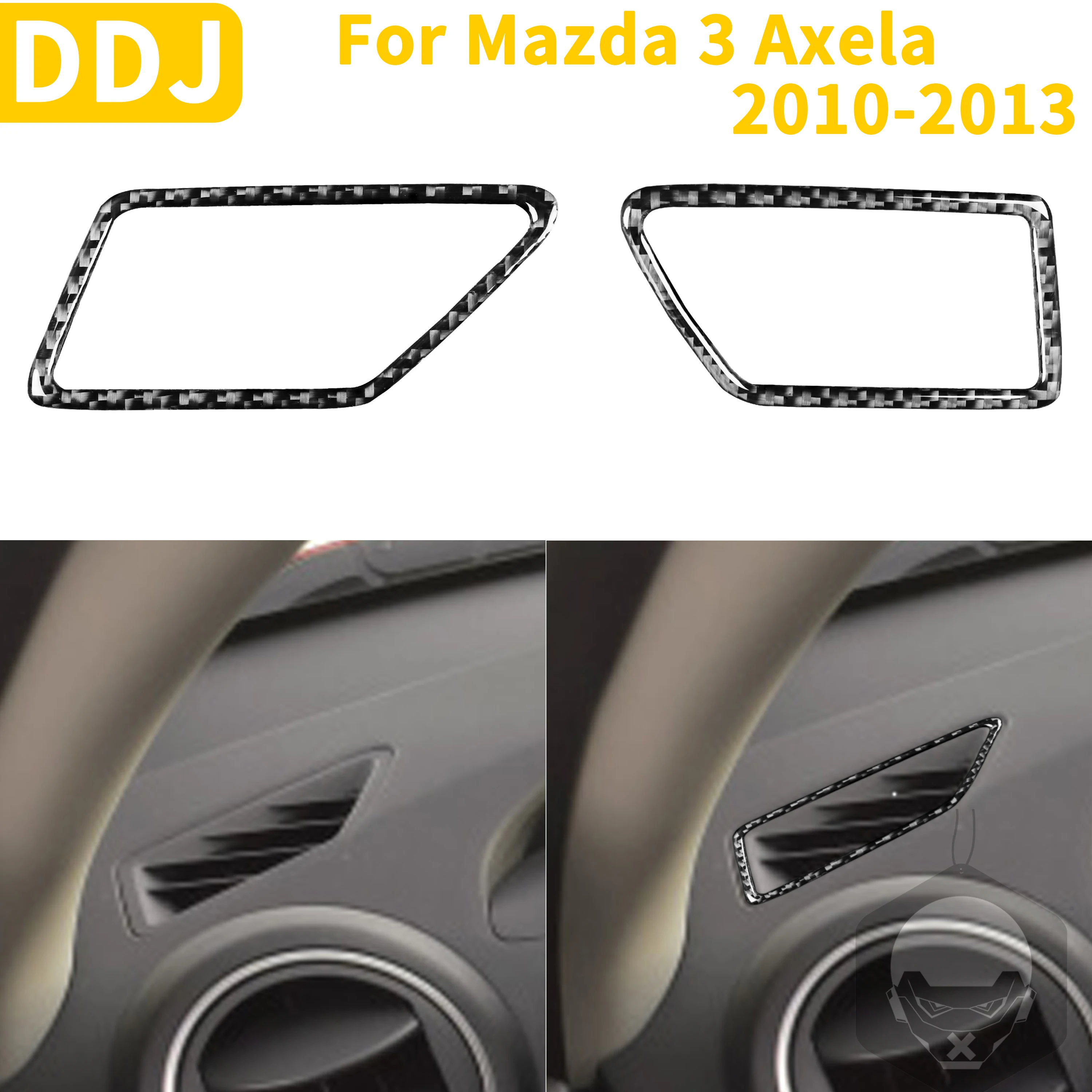 

For Mazda 3 Axela 2010 2011 2012 2013 Carbon Fiber Dashboard Air Vent Frame Sticker Trim Interior Air Outlet Car Accessories