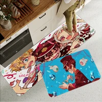 jibaku shounen hanako kun printed flannel floor mat bathroom decor carpet non slip for living room kitchen welcome doormat