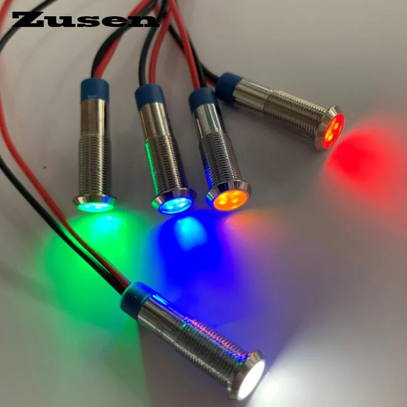 

Zusen 6mm 24vled metal Indicator light waterproof Signal lamp(ZS06-D/24V/N)