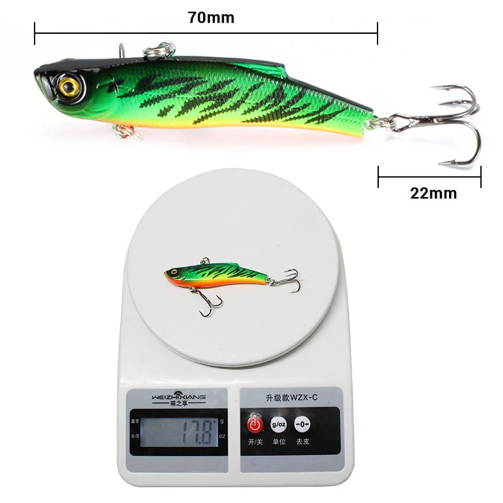 

1PCS Fishing Bait VIB lures Swim Minnow Wobblers Sequins Crankbait7cm Artificial Hard Bait Jig Trolling Floating Pike baits