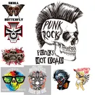 Череп, Бабочка, пластырь, наклейка на одежду, стиль панк, искусственная теплопередача для одежды, DIY мотоциклетные байкерские пластыри H