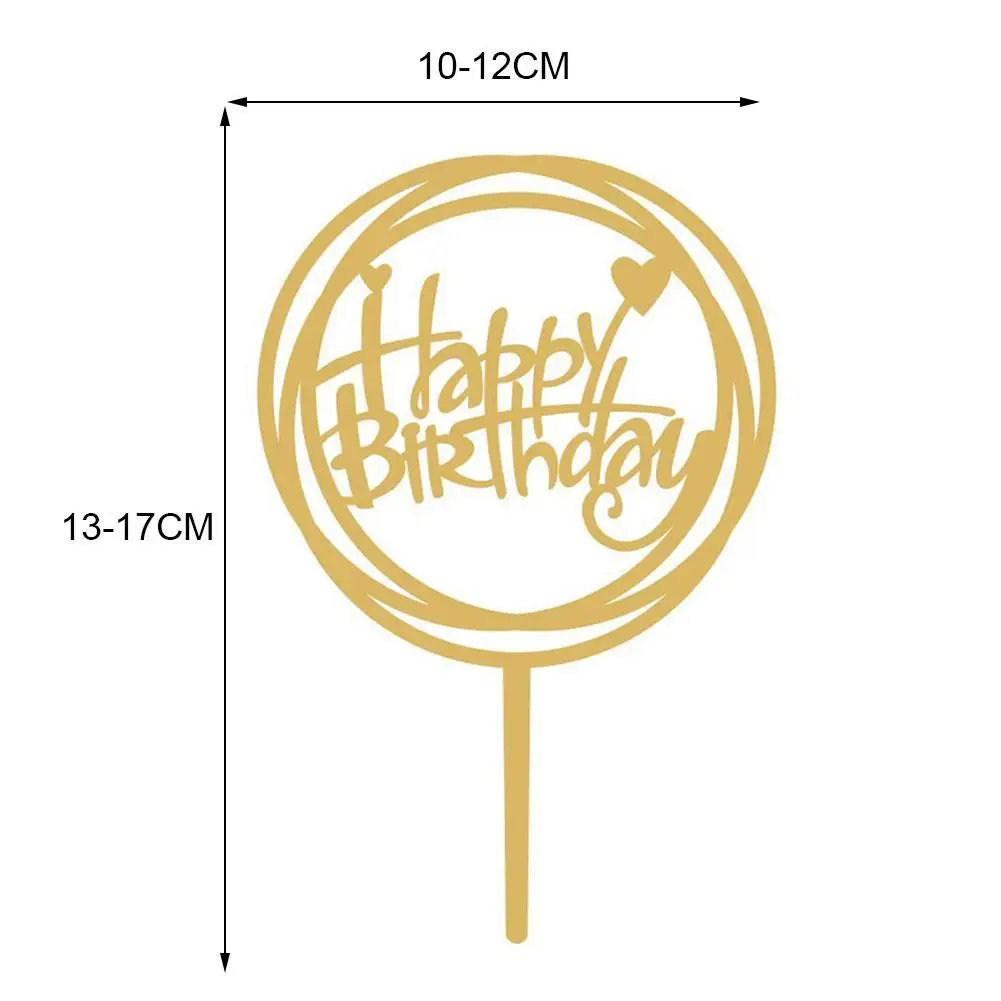 

Acrylic Double-Sided Mirror Birthday Cake Insert Card Baking Decoration Happy Birthday Cake Card Cake Topper