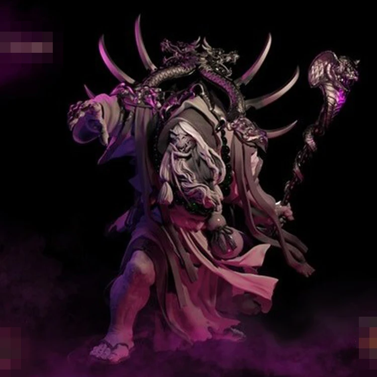 

70mm Resin Model figure GK OGLAK XIAO THE WIZARD Fantasy theme Mythology Unassembled and unpainted kit