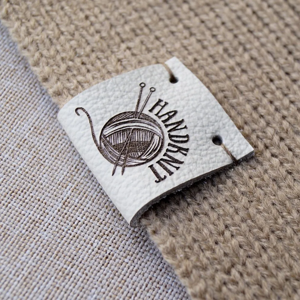 

50pcs Custom Laser Engraved Faux Leather Tags, Clothing Tags, Sew in Tags, Bag Tags, Handmade Labels, Garment Tags, Crochet Tags