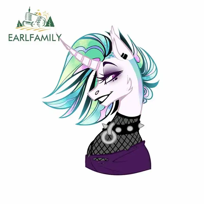 EARLFAMILY 13cm x 10.7cm for Unicorn Rock Funny Car Sticker Cartoon Vinyl Decals JDM ATV Assessoires Scratch-Proof - купить по
