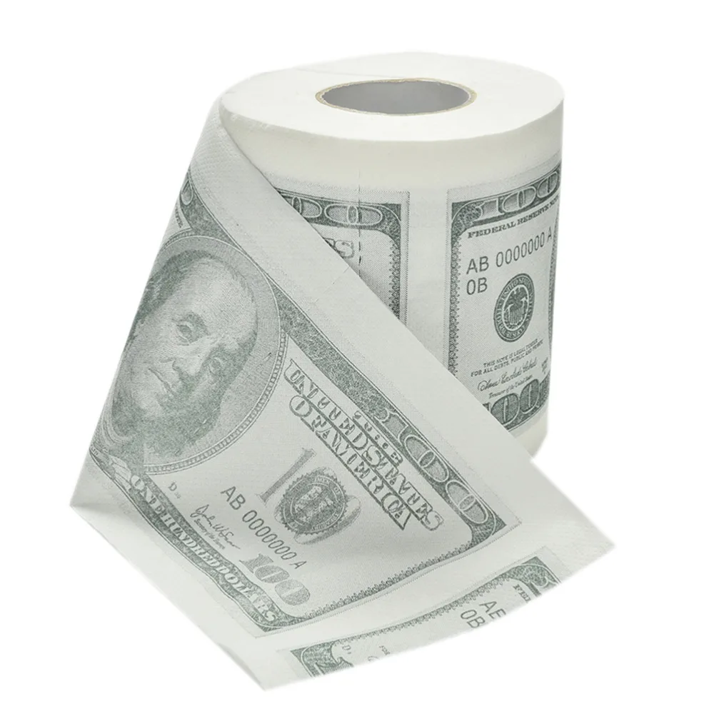 

Hot sale New One Hundred Dollar Bill Toilet Paper Novelty Fun $100 TP Money Roll Gag Gift