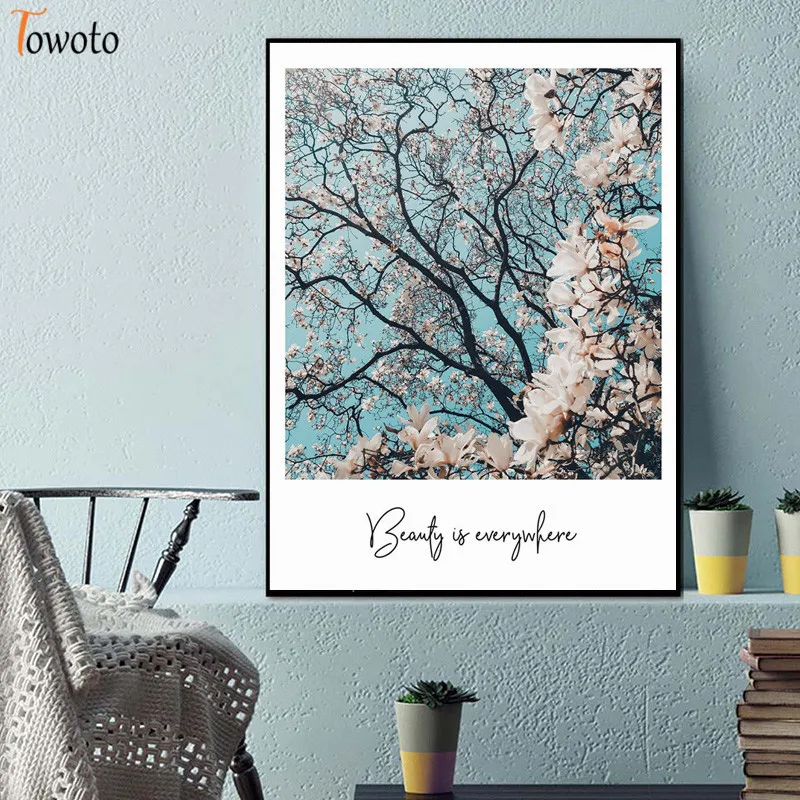 Nordic пейзаж холст картины вдохновляющие с принтом цитатой Природный Пейзаж