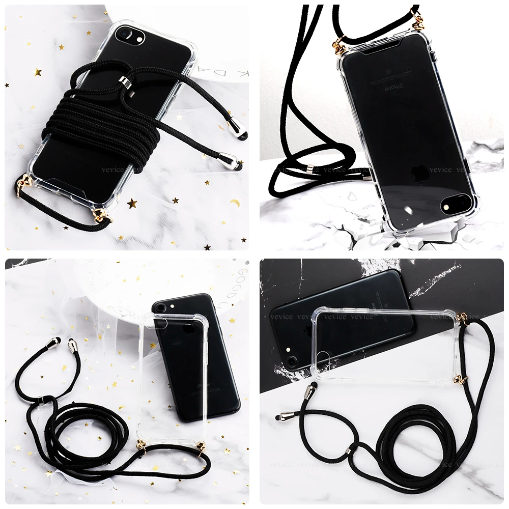 Clear Acrylic Cases With Crossbody Lanyard For iPhone 11 Pro Max X XR XS 8 7 6 S 6S Plus Necklace Shoulder Strap Phone Case |