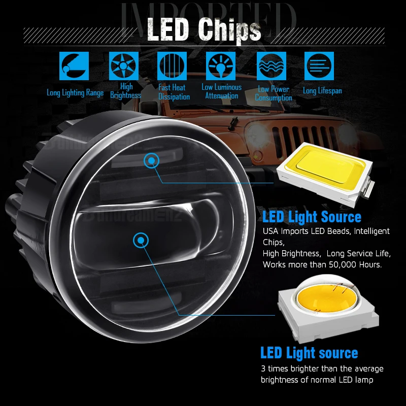 2 X автомобильные противотуманные фары в сборе светодиодные дневные ходовые огни