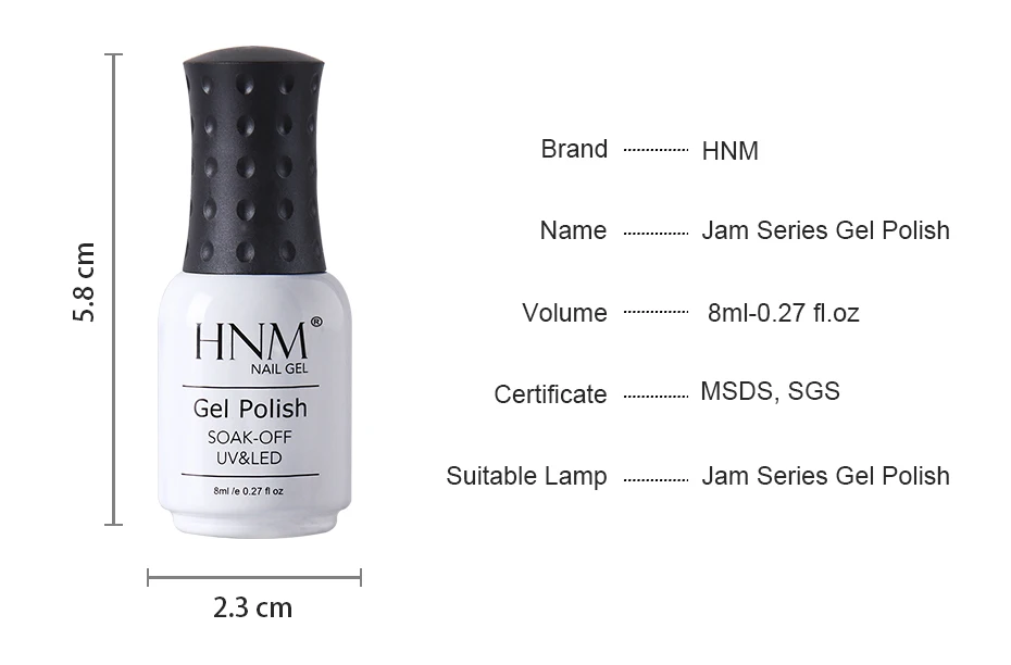 HNM jam серия УФ-гель для ногтей DIY Nail Art 8 мл замачиваемый матовый лак светодиодный Полупостоянный лак Лаковая эмаль