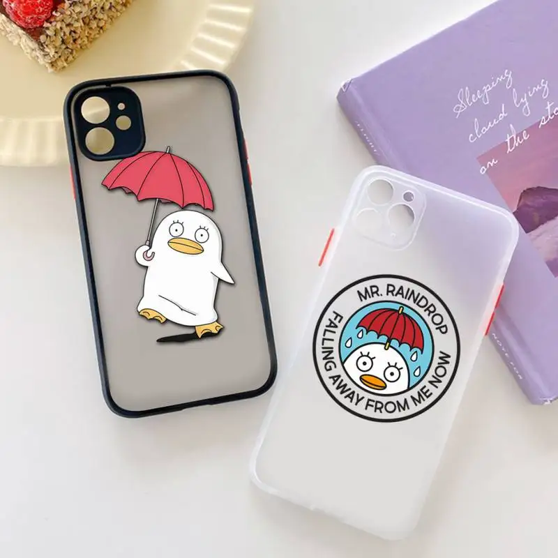 

Anime Gintama Mr. Raindrop Phone Case for iPhone X XR XS 7 8 Plus 11 12 pro MAX Translucent Matte Shockproof shell