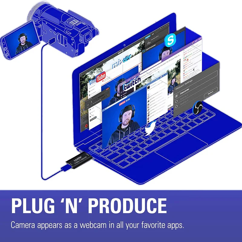 Плата видеозахвата Аудио и видеосъемки 1080P USB2.0 HDMI к USB рекордер для записи игровых
