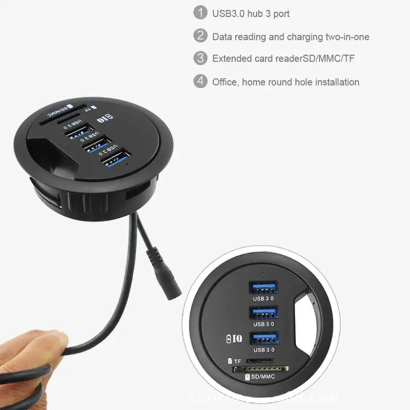 Встроенный usb-концентратор 3 порта USB 0 зарядное устройство с 2 слотами SD/Micro-SD