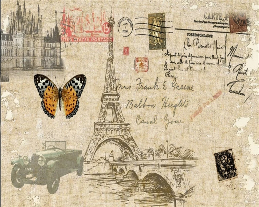 

Custom 3D Wallpaper Mural Retro European Simple Building Customized Wallpaper For Walls Home Decoration