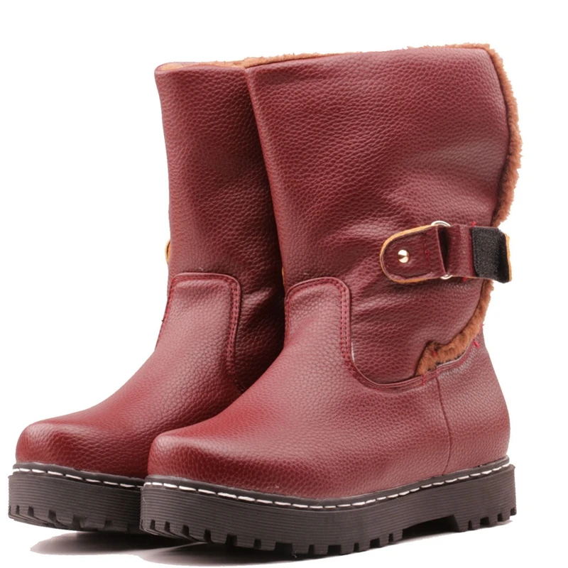 ASILETO 2019 новый стиль снежные сапоги для женщин Пряжка теплые плюшевые ботильоны