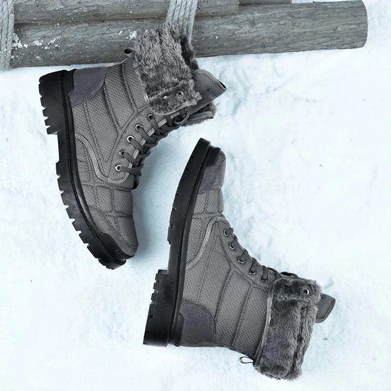 Plus Size Men Winter Snow Boots Waterproof Leather Sneakers Super Warm Keep Warm Men's Boots Outdoor Male Hiking Boots