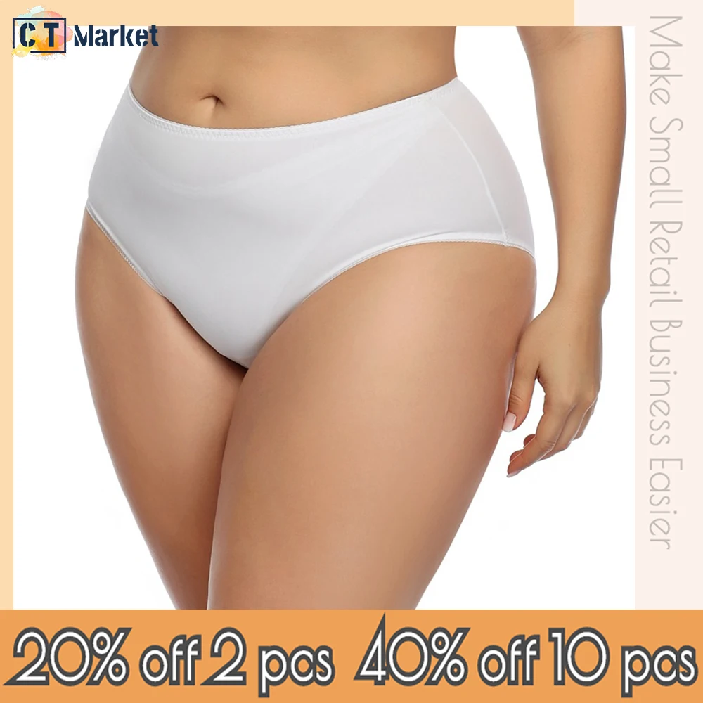 

Plus Size Solid Seamless Panty Breathable Underpants Smooth Brifs Wholesale Large Underwear CT3981